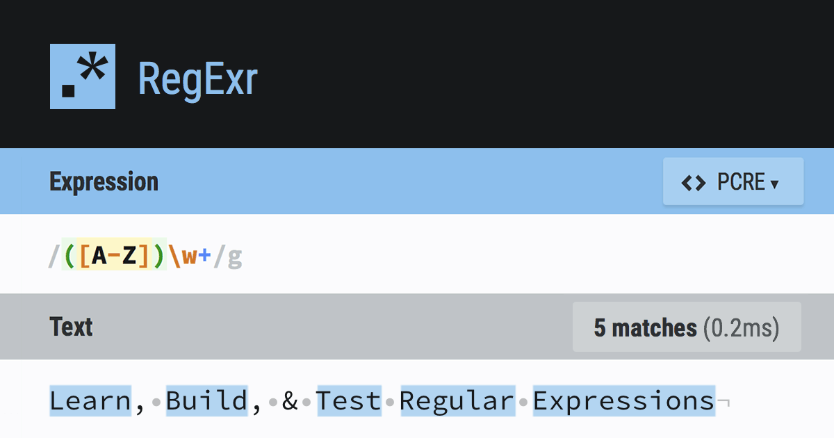 RegExr: Learn, build, & test RegEx