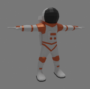 3D model of astronaut in color