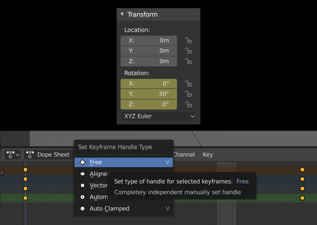 keyframe and dope sheet settings