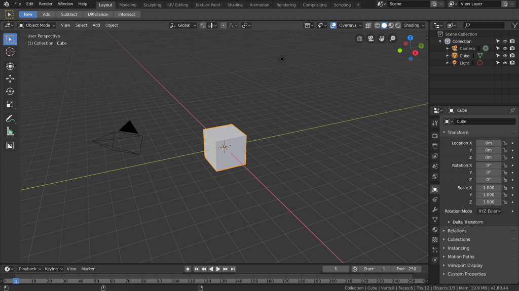 Blender user interface