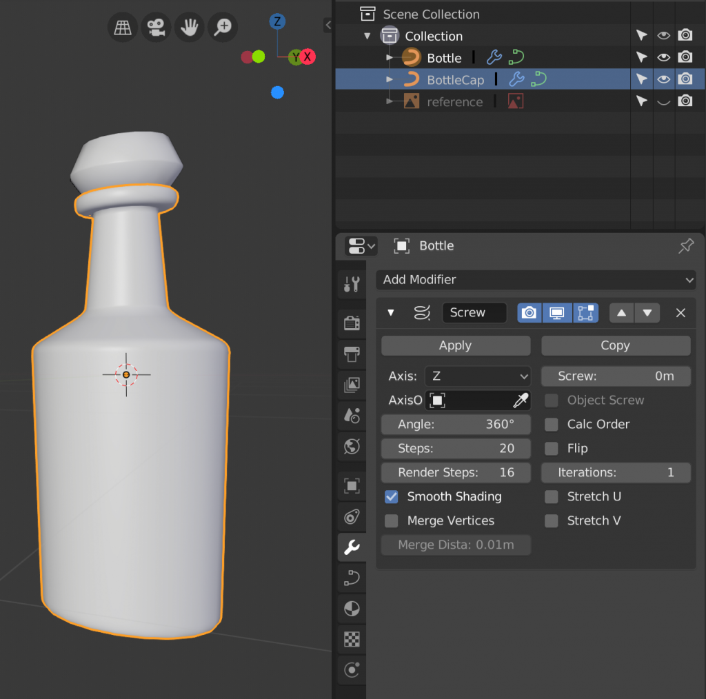 Screw modifier in Blender