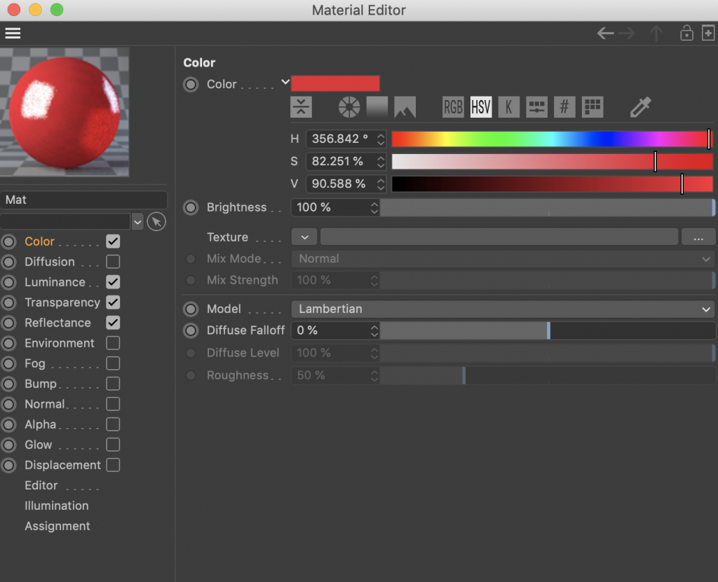 Material editor for glass